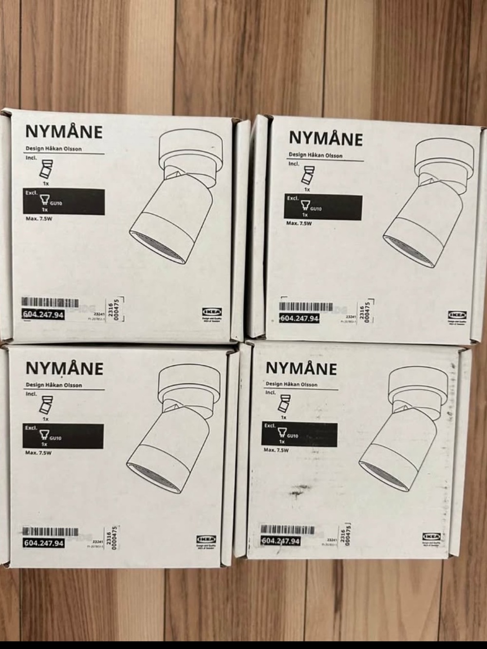 IKEA NYMANE Ceiling Spotlight Fixture - White (Set of 4)